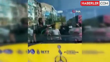 Ümraniye'de İETT Şoförünün Diğer Sürücülerle Tartışması Kamerada