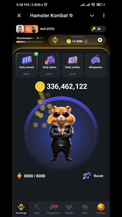 How to withdraw Hamster Kombat (HMSTR) / কিভাবে হ্যামস্টার এয়ারড্রপ টোকেন তুলবেন।
