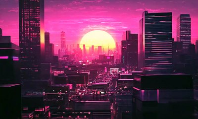 Epic AI-Generated City | Bike, Train, Car & Characters in Motion | MidJourney + Runway Animation