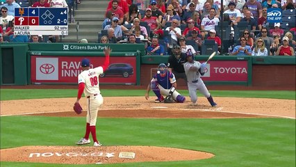 MLB: Luisangel Acuña conecta su primer hit en las Grandes Ligas