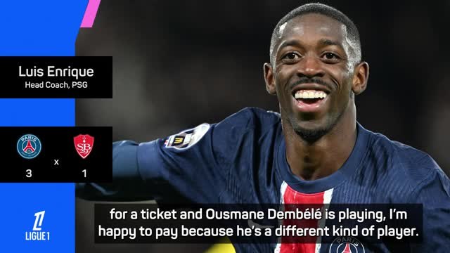 Luis Enrique enjoying 'unique' Dembele after PSG double