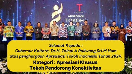 Gubernur Kaltara Terima Penghargaan Kategori Pendorong Konekvitas