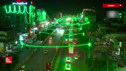 Yemen'de Mevlid Kandili coşkusu: Tüm ülke yeşile büründü