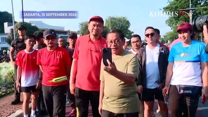 Momen Pramono Anung Kompak dengan Cak Lontong di CFD, Senayan