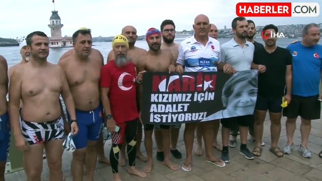 Narin İçin Üsküdar'dan Kız Kulesi'ne Yüzdüler