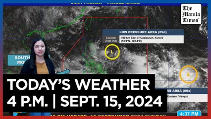 Today's Weather, 4 P.M. | Sept. 15, 2024