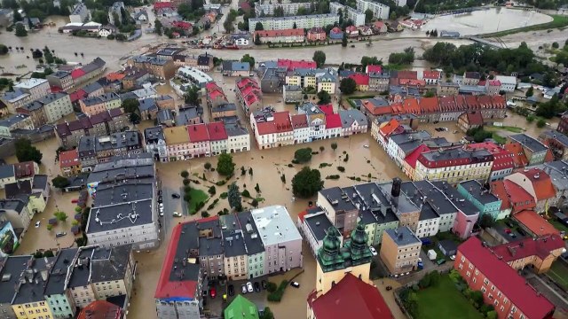 Luftbilder zeigen Ausmaß des Hochwassers in Polen