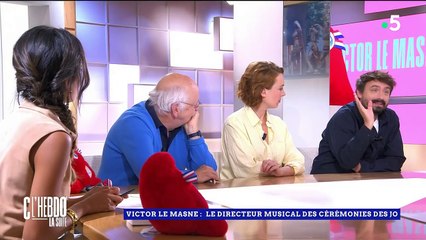 Victor Le Masne, directeur musical des cérémonies des Jeux Olympiques de Paris, était l'invité de "C l'hebdo" sur France 5. Il est revenu sur la prestation d'Aya Nakamura avec la Garde Républicaine.