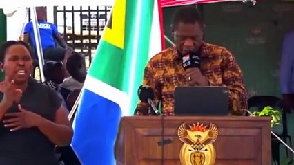 Moment South Africa Deputy President Paul Mashatile Collapses At Podium