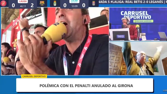 Gol de Dani Olmo en el Girona - Barcelona, narración Carrusel Deportivo