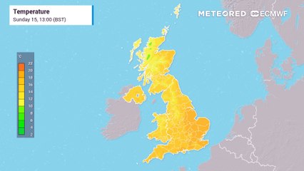Temperatures will soar this week with highs of 25°C possible in the south.