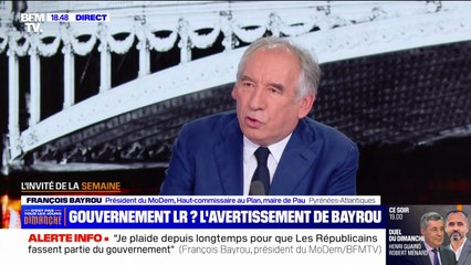 "Non": François Bayrou, président du MoDem, exclut d'entrer au gouvernement