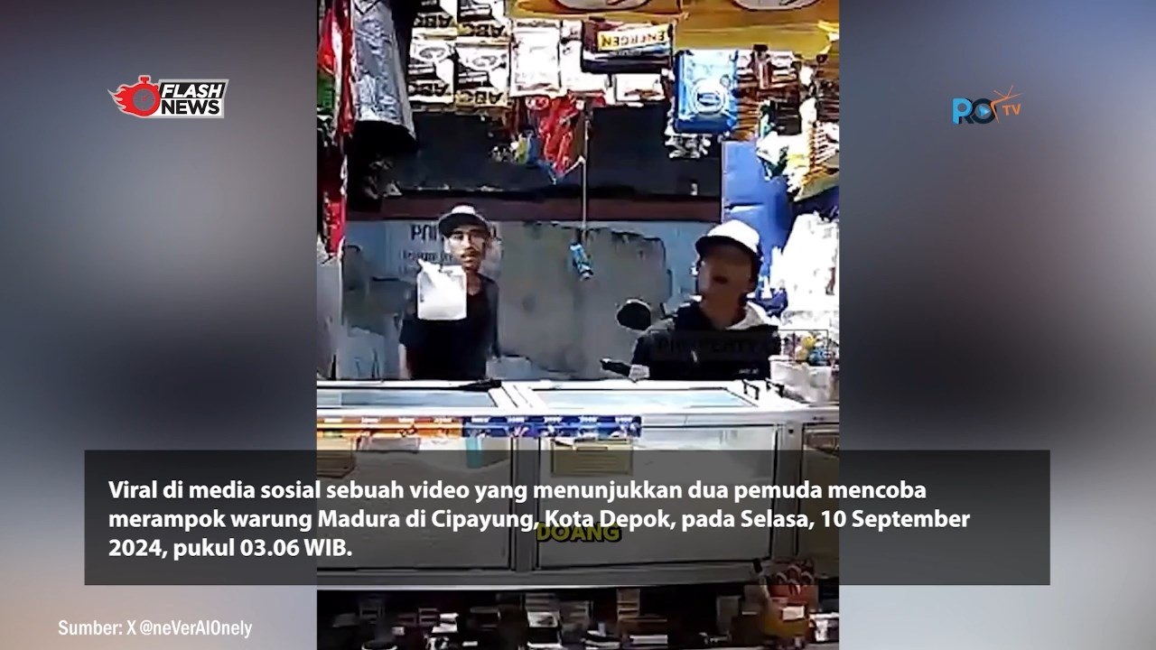Aksi Perampokan Warung Madura di Depok Viral, Pelaku Todong Celurit Minta HP