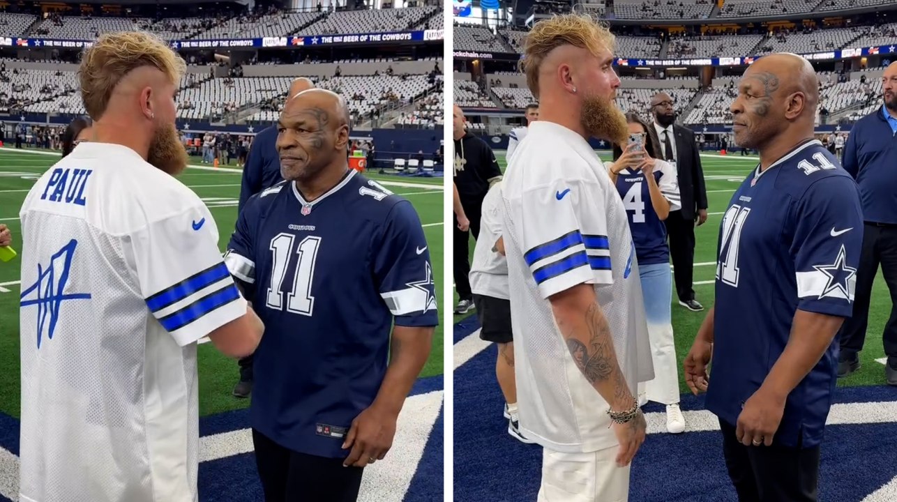 Mike Tyson y Jake Paul calientan su combate previo al Dallas Cowboys vs. New Orleans Saints