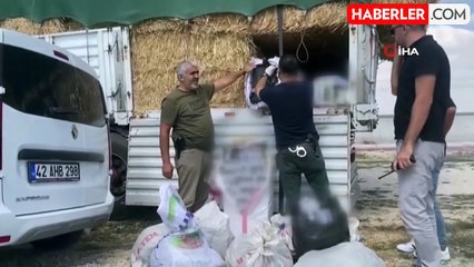 Konya'da Saman Balyalarında Kaçak Sigara ve Tütün Ele Geçirildi