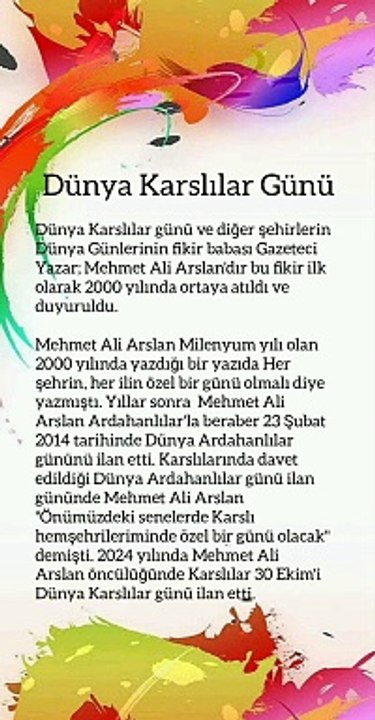 30 ekim Dünya Karslılar günü nasıl ortaya çıktı