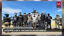 Siete personas fueron detenidas y aseguran arsenal en Ojinaga, Chihuahua