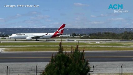 Qantas plane tears up Perth runway on takeoff