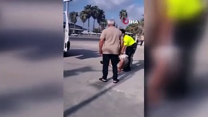 Ceza yiyen sürücü kendini ve aracını yakmaya çalıştı