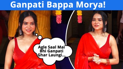 Manisha Rani Arrives For Ganesh Ji's Darshan At Sandiip Sikcand's Place On Ganpati Utsav