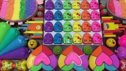 SATISFYING WITH CLAY PIPING BAG & FOAM SLIME and GLITTER_Mixing Random Things Into GLOSSY Slime#ASMR.