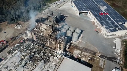 Sakarya'daki yıkım drone kamerasında