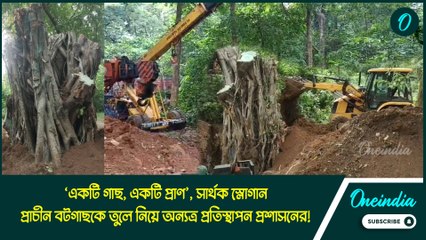 ‘একটি গাছ, একটি প্রাণ’, সার্থক স্লোগান, প্রাচীন বটগাছকে তুলে নিয়ে অন্যত্র প্রতিস্থাপন প্রশাসনের!