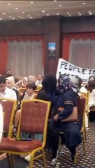 Erdoğan'ın konuşması sırasında protesto