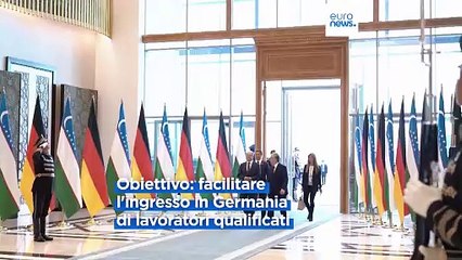 Download Video: Scholz in Uzbekistan per semplificare l'ingresso in Germania di lavoratori qualificati