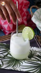 Brazilian lemonade with lime and condensed milk