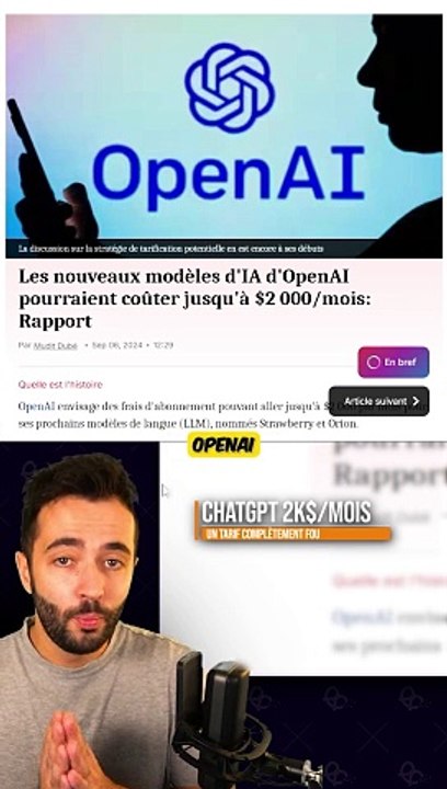 ChatGPT à 2000$ par mois très prochainement ??