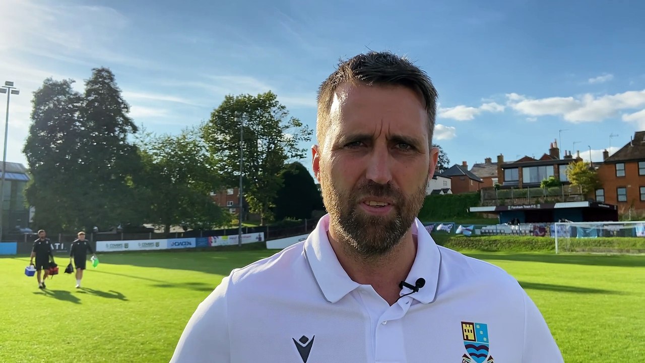 Farnham Town manager Paul Johnson post-Harrow Borough