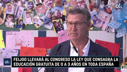 Feijoo llevará al Congreso la ley que consagra la educación gratuita de 0 a 3 años en toda España