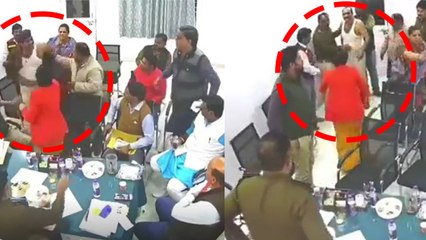 MP ASI Police Officer Vinod Mishra Torn Uniform After Parshad Threat, Public Angry Reaction