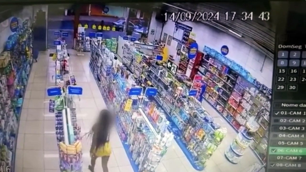 Homem espanca mulher com pedaço de madeira em farmácia