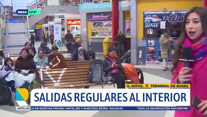 Pese al anuncio de bloqueos, la salida de buses es normal en la terminal de La Paz