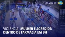 Mulher é agredida com pedaço de madeira dentro de farmácia em BH