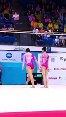 Girl dancing in jamnastic hall