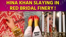 Hina Khan's Bridal Bliss: Actress Shines in Breathtaking Red Lehenga