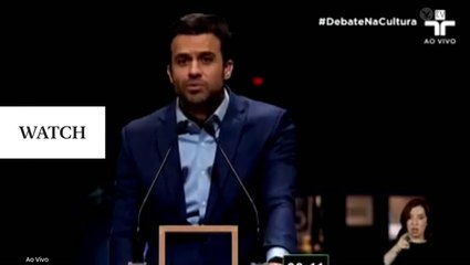 Politician smashes chair over rival’s head during heated live debate