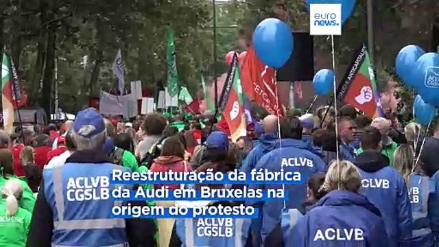 Manifestação em Bruxelas a favor da reindustrialização da União Europeia