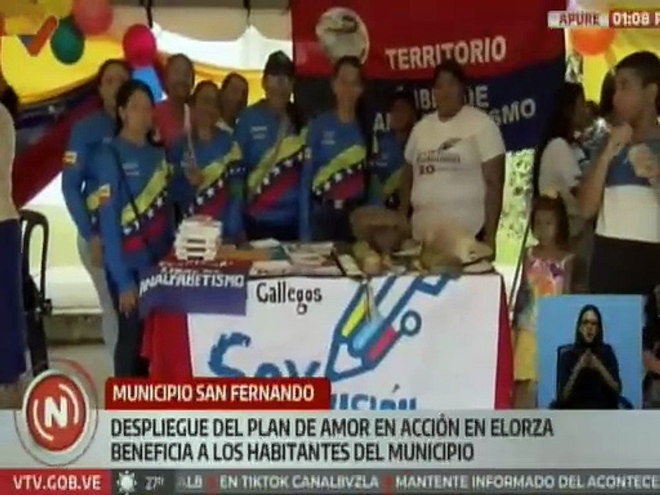 Habitantes de Elorza en el mcpio. San Fernando de Apure beneficiados con el Plan Amor en Acción