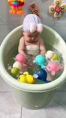 Cute Baby Taking a Bath