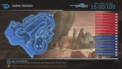 Halo 2 Classic Big Team - Big Team Snipers on Burial Mounds Multiplayer Gameplay