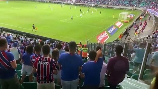 Torcedores do Bahia são flagrados jogando cerveja para cima durante jogo e causam revolta