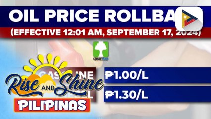 Oil price rollback, epektibo ngayong araw