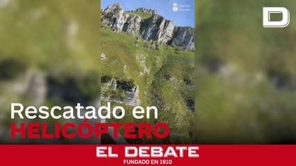 El rescate en helicóptero a un hombre precipitado en una ladera de Cantabria