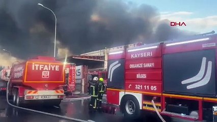 Kayseri'de keçe fabrikasında yangın
