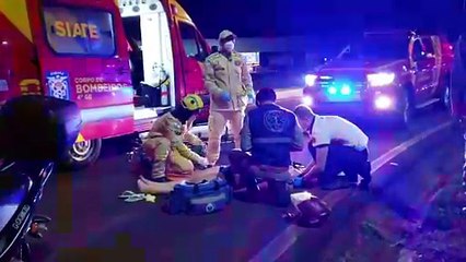 Mulher fica ferida em acidente no Trevo do Guarujá