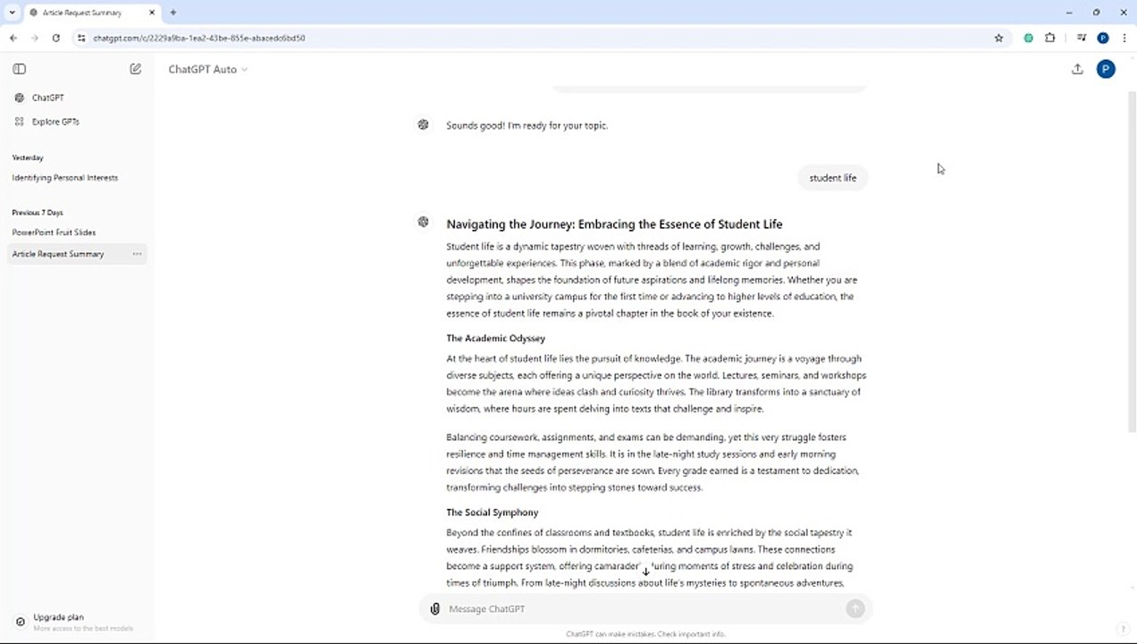 ChatGPT Course Section 57 Speech Settings